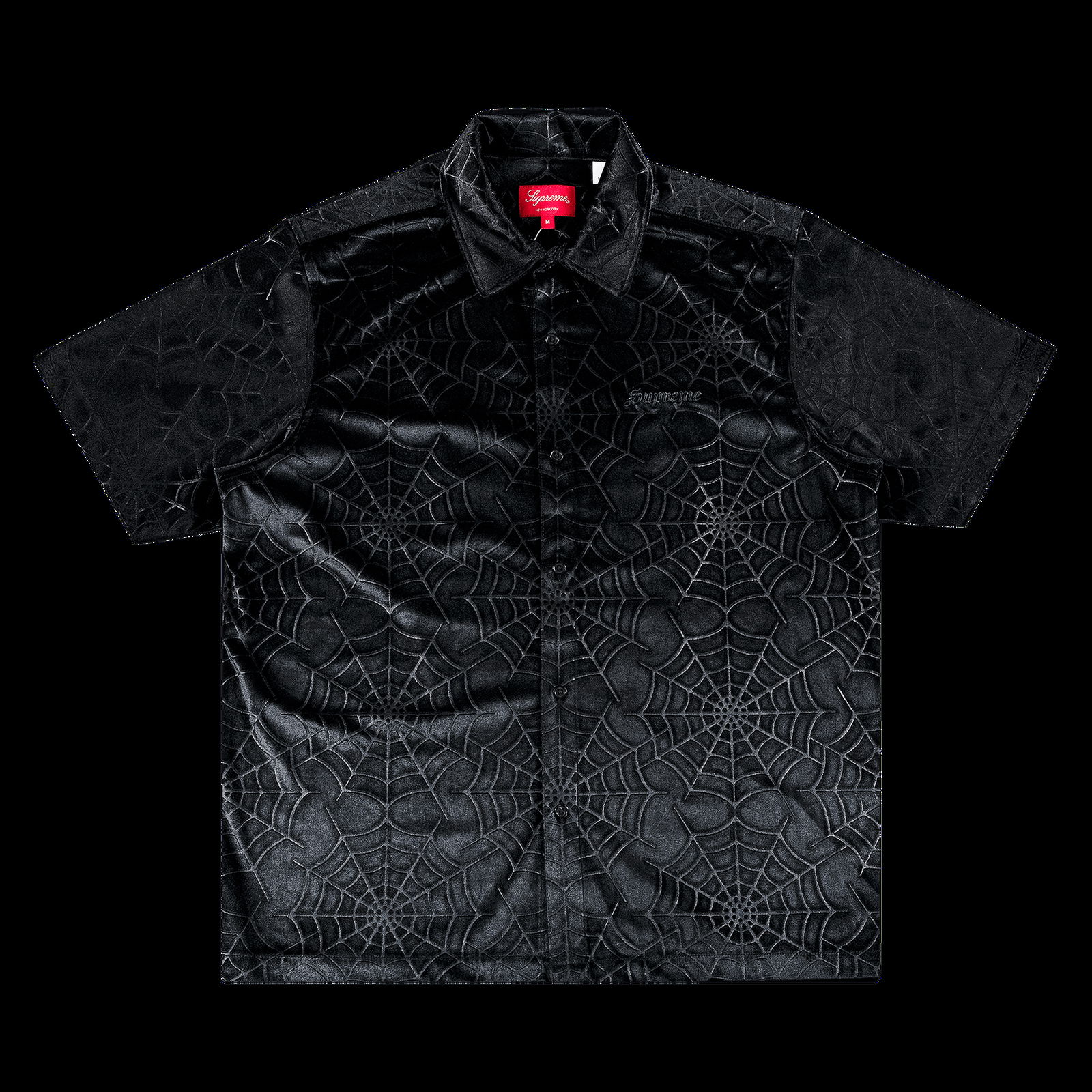 Shirt Supreme Spider Web Velvet Short-Sleeve Shirt FW21S29