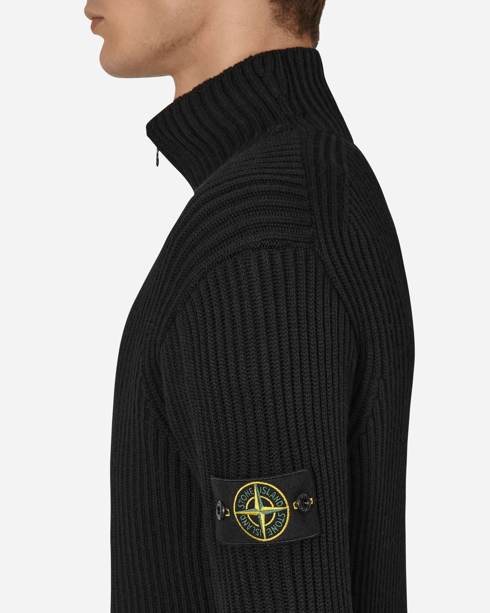 Stone Island Half Zip Knit Sweater Black 7715516C2 V0029 | FLEXDOG