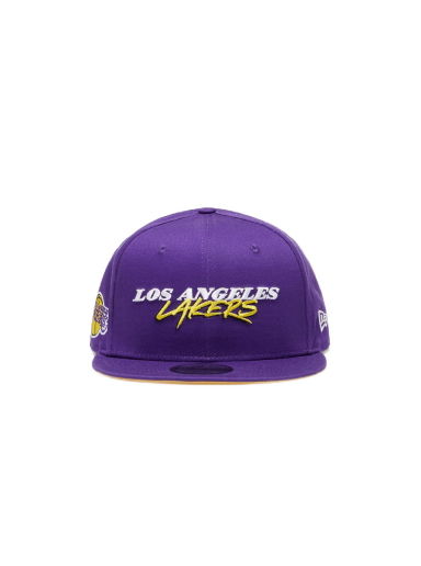 Los Angeles Lakers Mitchell & Ness Paintbrush Snapback Hat Yellow/Purple/White Basketball Cap