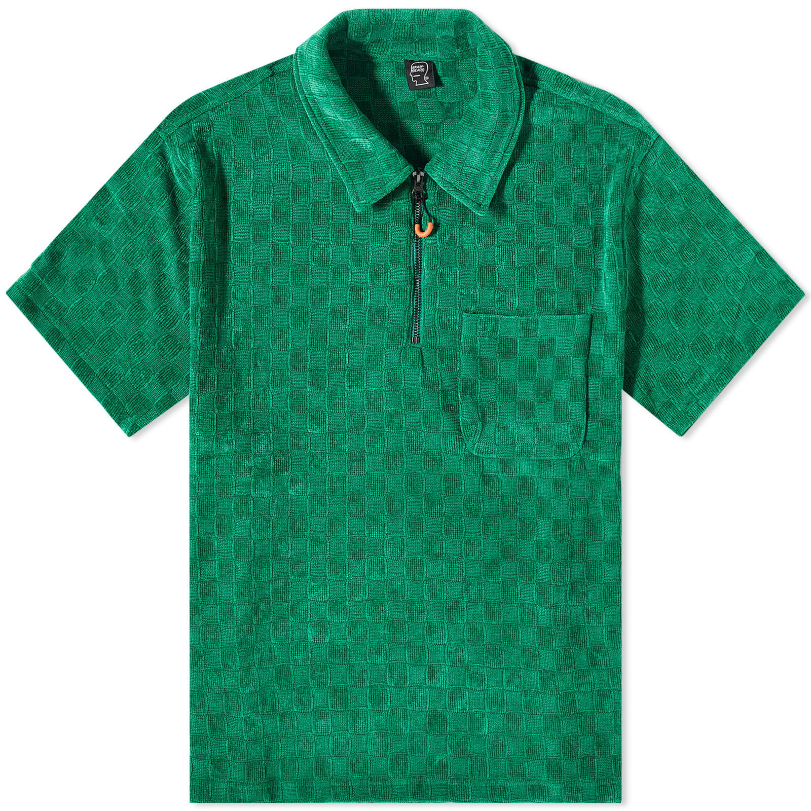 Polo shirt Brain Dead Chenille Check Half Zip Polo Shirt