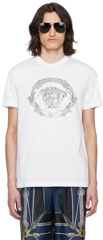 Versace White Medusa Cartouche T-Shirt 1013944_1A10848
