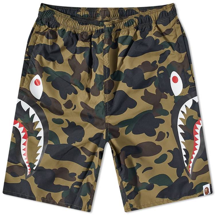 Shorts BAPE Camo Side Shark Beach Short 001SPI301020M-GRN | FLEXDOG