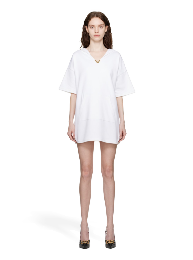 White Hooded Mini Dress