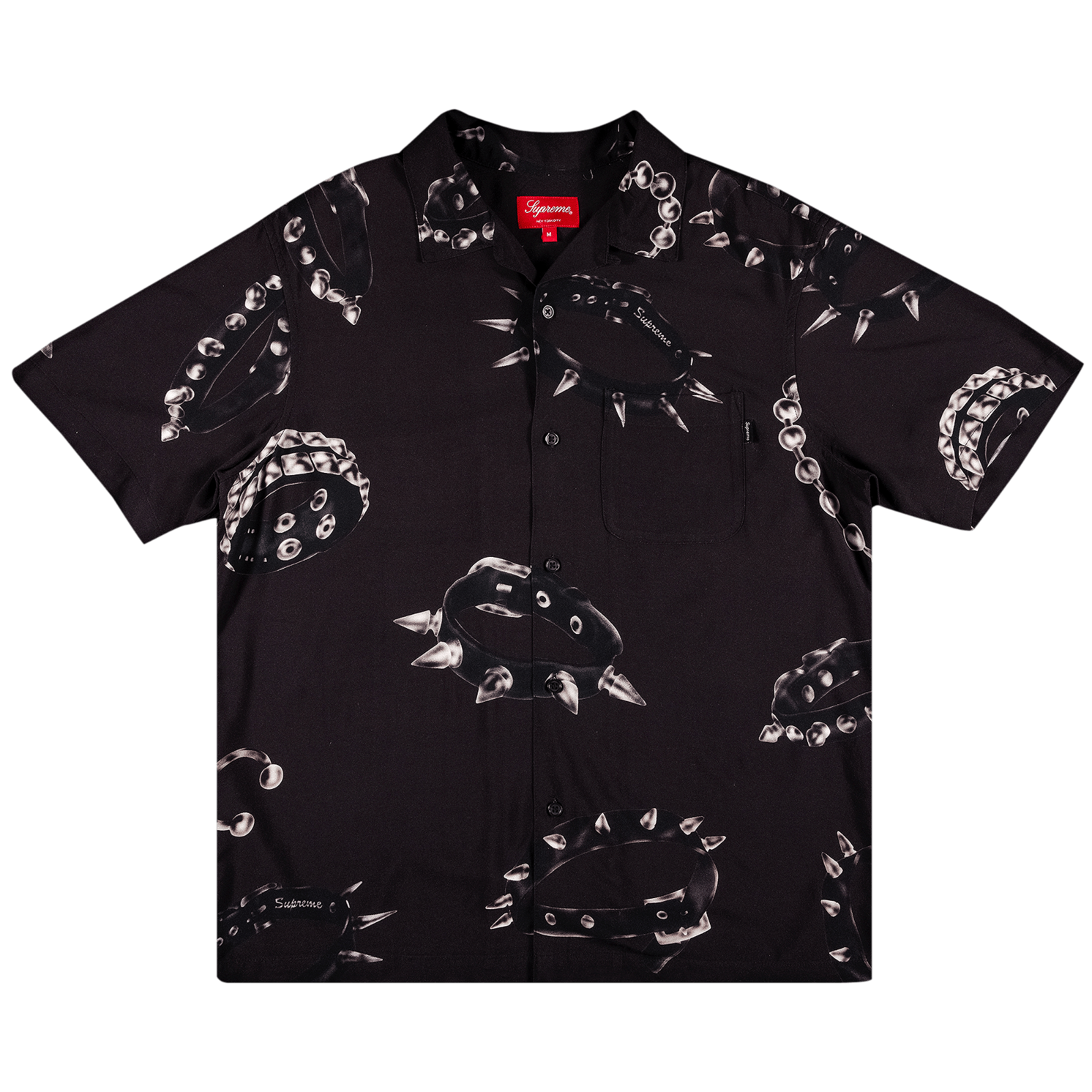 Shirt Supreme Studded Collars Rayon Short-Sleeve Shirt FW20S44 