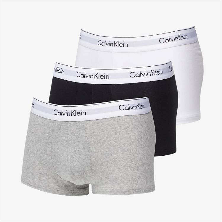 Boxers CALVIN KLEIN Modern Cotton Stretch Low Rise Trunk 3-Pack Black/  White/ Grey NB1085A MP1
