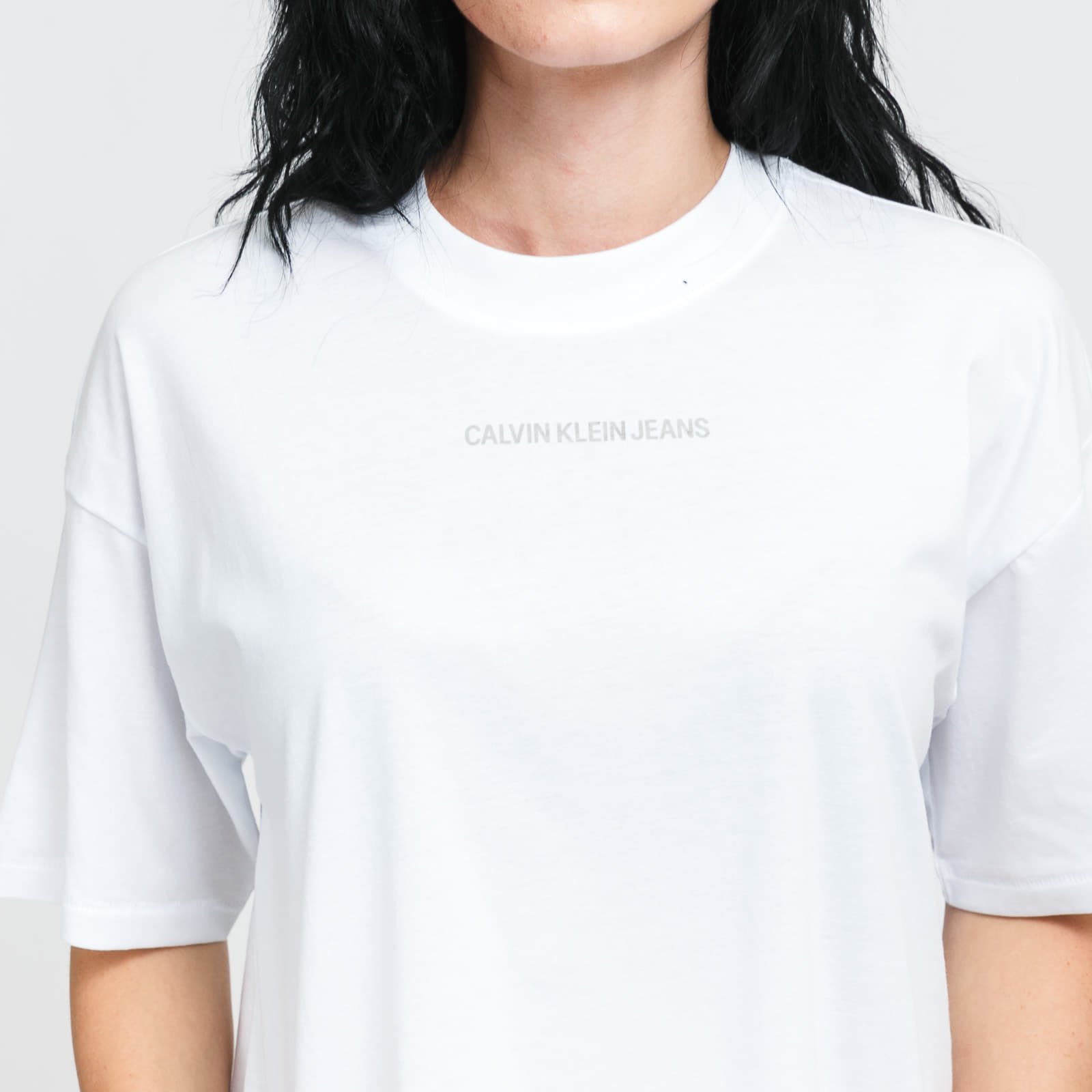 T-shirts CALVIN KLEIN JEANS W Satin Bonded Blurred Tee White