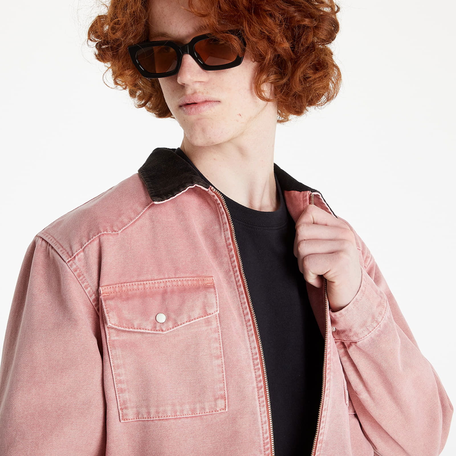 Jacket Stüssy Washed Canvas Work Shirt 1110214 dusty rose | FLEXDOG