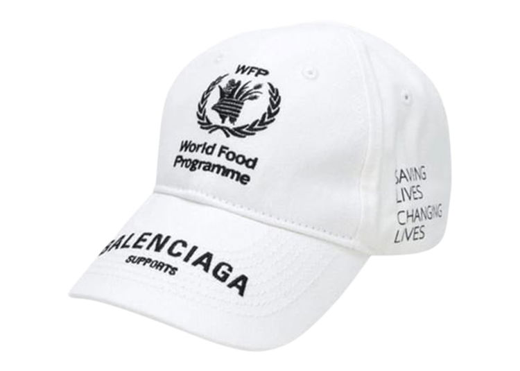 Balenciaga Women's Political Campaign Destroyed Cap - White - Hats
