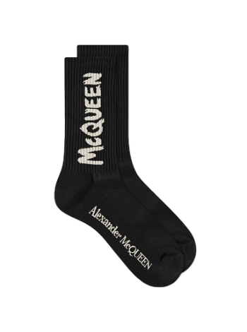 Alexander McQueen Graffiti Logo Sock 6602734D33Q-1078