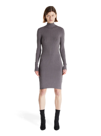 CALVIN KLEIN Metallic High Neck Sweater Dress J20J217687 PTP