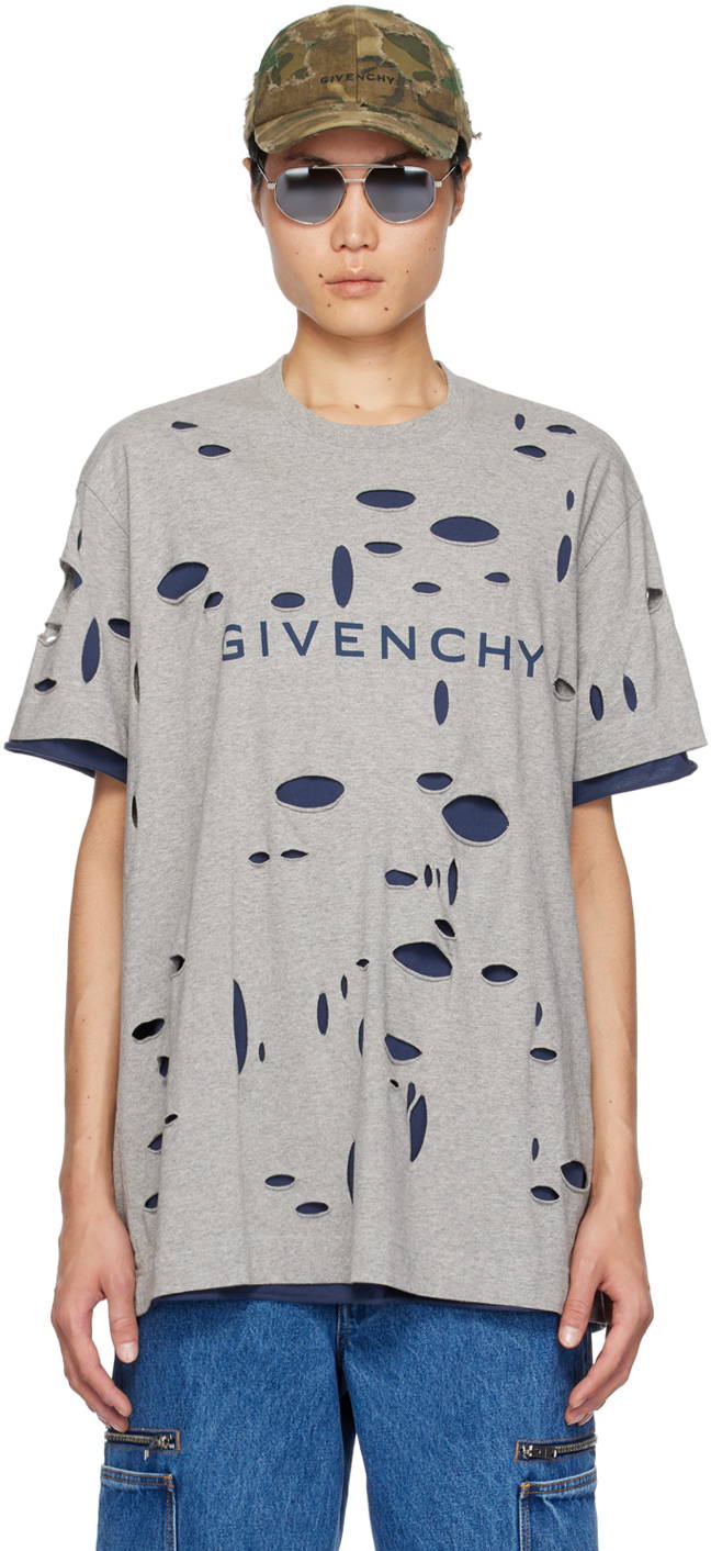 T shirt Givenchy Destroyed T Shirt BM716N3YK1063 FLEXDOG