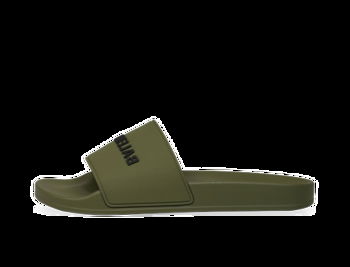 Balenciaga Pool Slides Khaki Black 3D Logo 565826 W1S80 3310