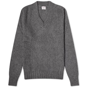 Officine Générale Francis V Neck Sweater "Mid Grey" W23MKNT329