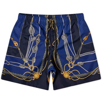Versace Men's Nautical Print Swim Short Blue/Gold 1002517-1A09913-5U170