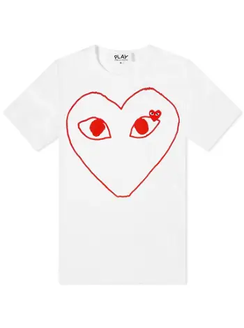 Comme des Garçons Play Outline Heart Logo Tee P1T100-1