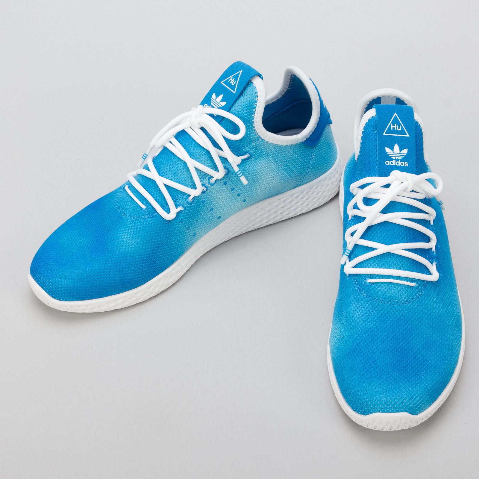 Adidas Pharrell Williams HU Holi Tennis Shoes, Blue/White, Men's 9