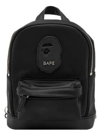 BAPE Ape Head Patched Mini Back Pack Black 001BAJ302004L-BLK