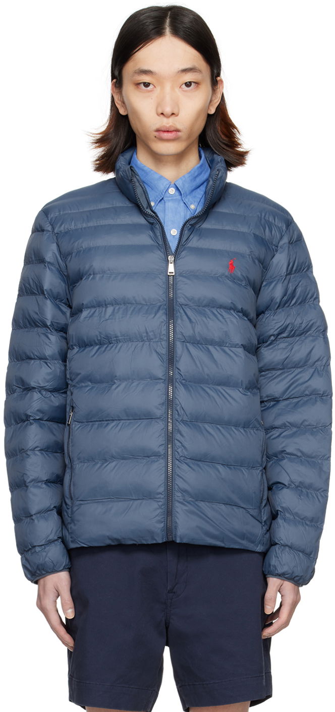 Polo Ralph Lauren Flint logo-patch puffer jacket - Blue