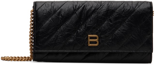 Black Crush Wallet On Chain Quilted Bag