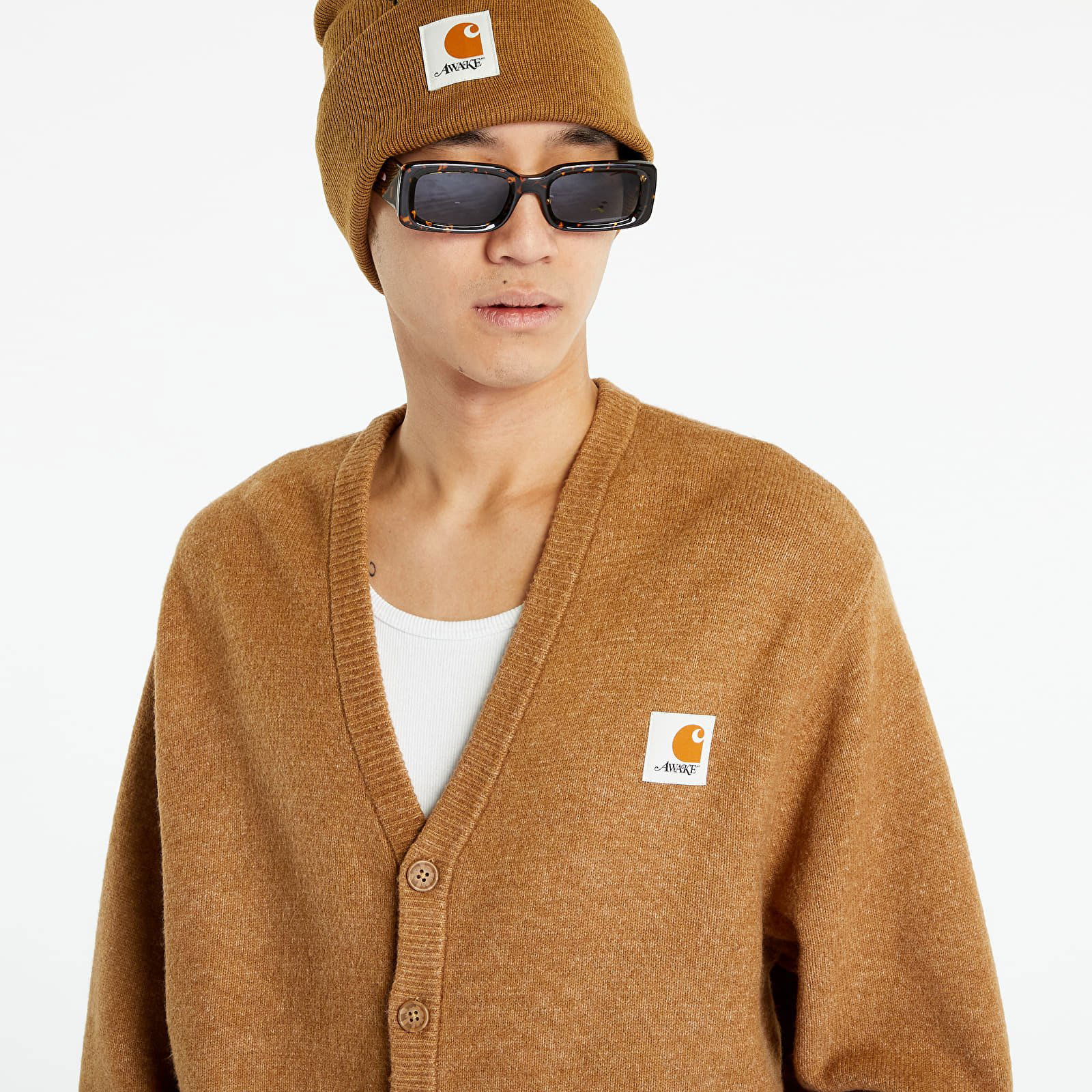 Sweater Awake NY x Carhartt WIP Cardigan AWK-CAR23-KN001-BRO | FLEXDOG