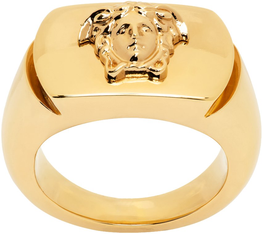 8mm Men Versace Design Ceramic Greek Key Gold Plated Inlay FASHION Band Ring  | eBay