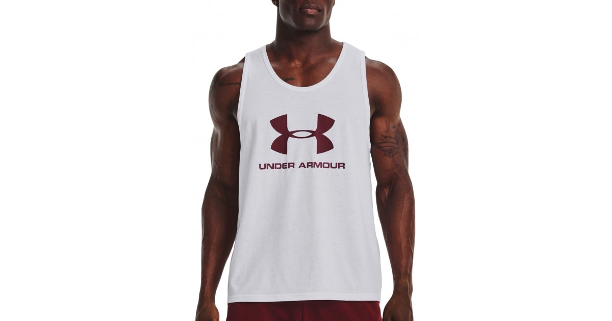  Under Armour Men's Sportstyle Logo Tank, (103) White