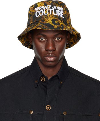 Versace Couture Black & Gold Watercolor Couture Bucket Hat E76GAZK06_EZG267