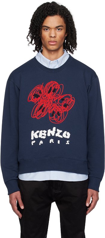 KENZO Paris Drawn Varsity Sweatshirt FE55SW1704MF