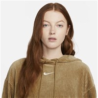 Velour Cropped Pullover Hoodie