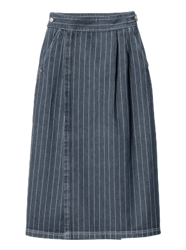 Orlean Stripe Skirt "Blue / White stone washed"