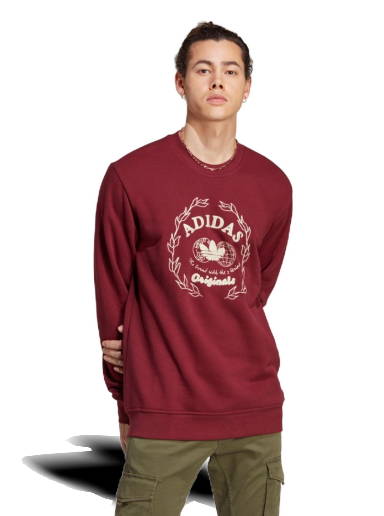 Adidas originals adicolor trefoil logo sweat in hotsell burgundy cx1897