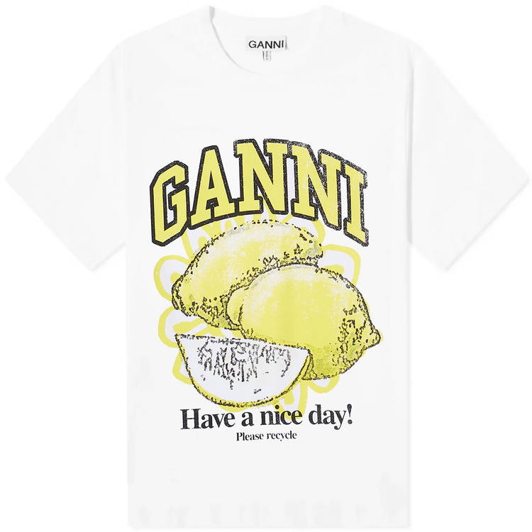 T-shirt GANNI Lemon Relaxed T-Shirt T3768-151 | FLEXDOG