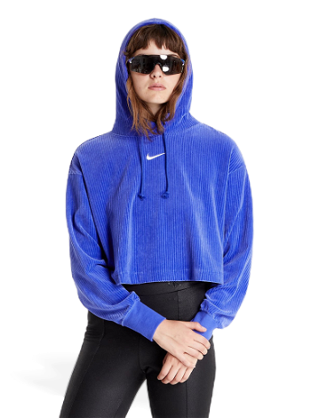 Nike Velour Cropped Pullover Hoodie DQ5927-430