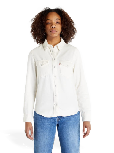 Levi's | Tops | New Levis Rumi Sleeveless Tie Front Denim Shirt In Ecru  White Large | Poshmark