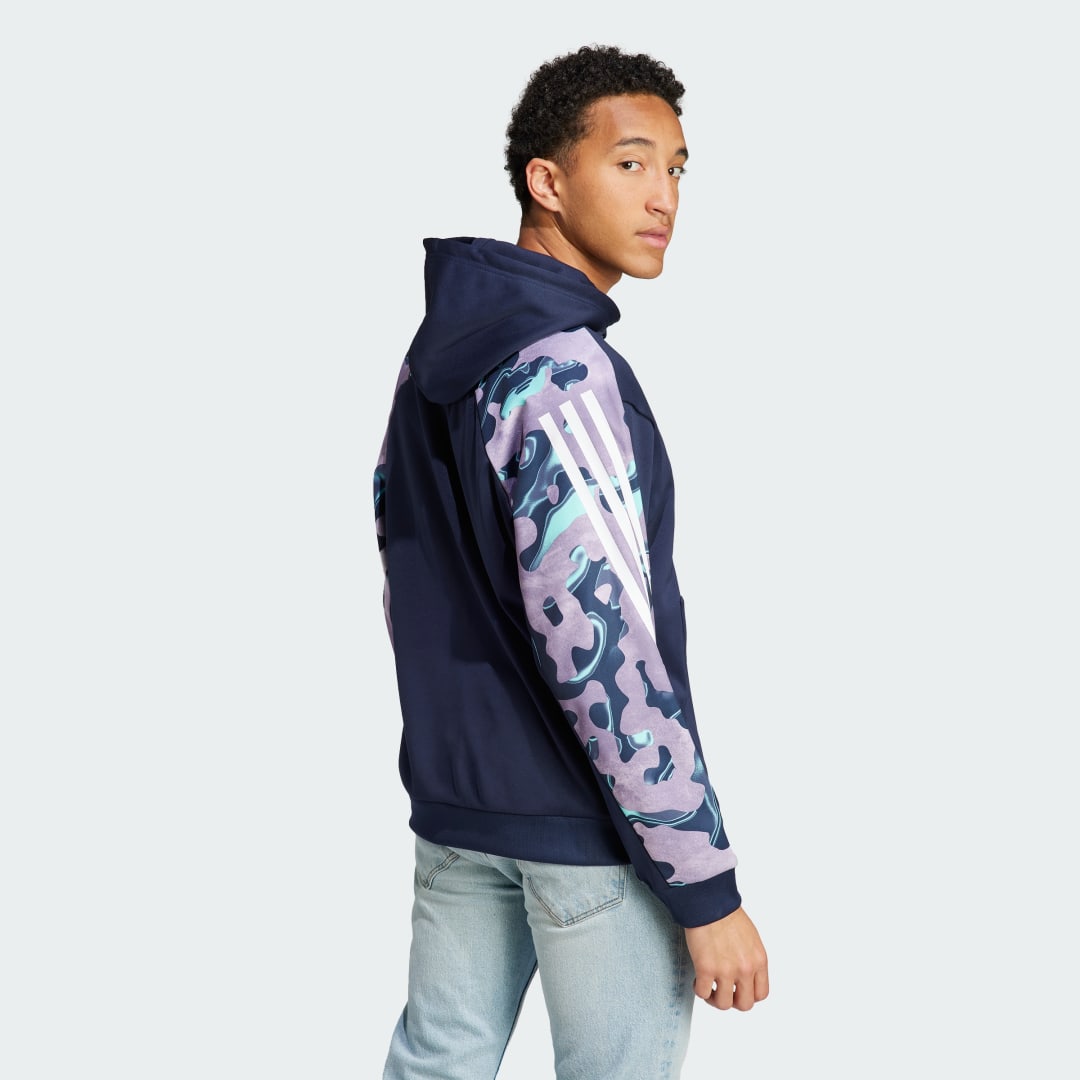 adidas Future Icons Allover Print Full-Zip Hoodie - White