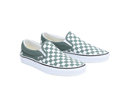 VANS Chaussures Color Theory Classic Slip-on (color Theory Checkerboard Duck Green) Femme Vert, Taille 34.5