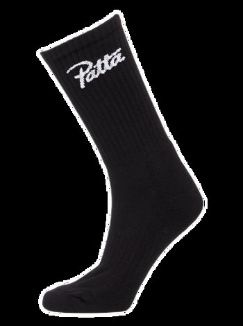 Patta Script Logo Sport Socks 2-Pack (Black)