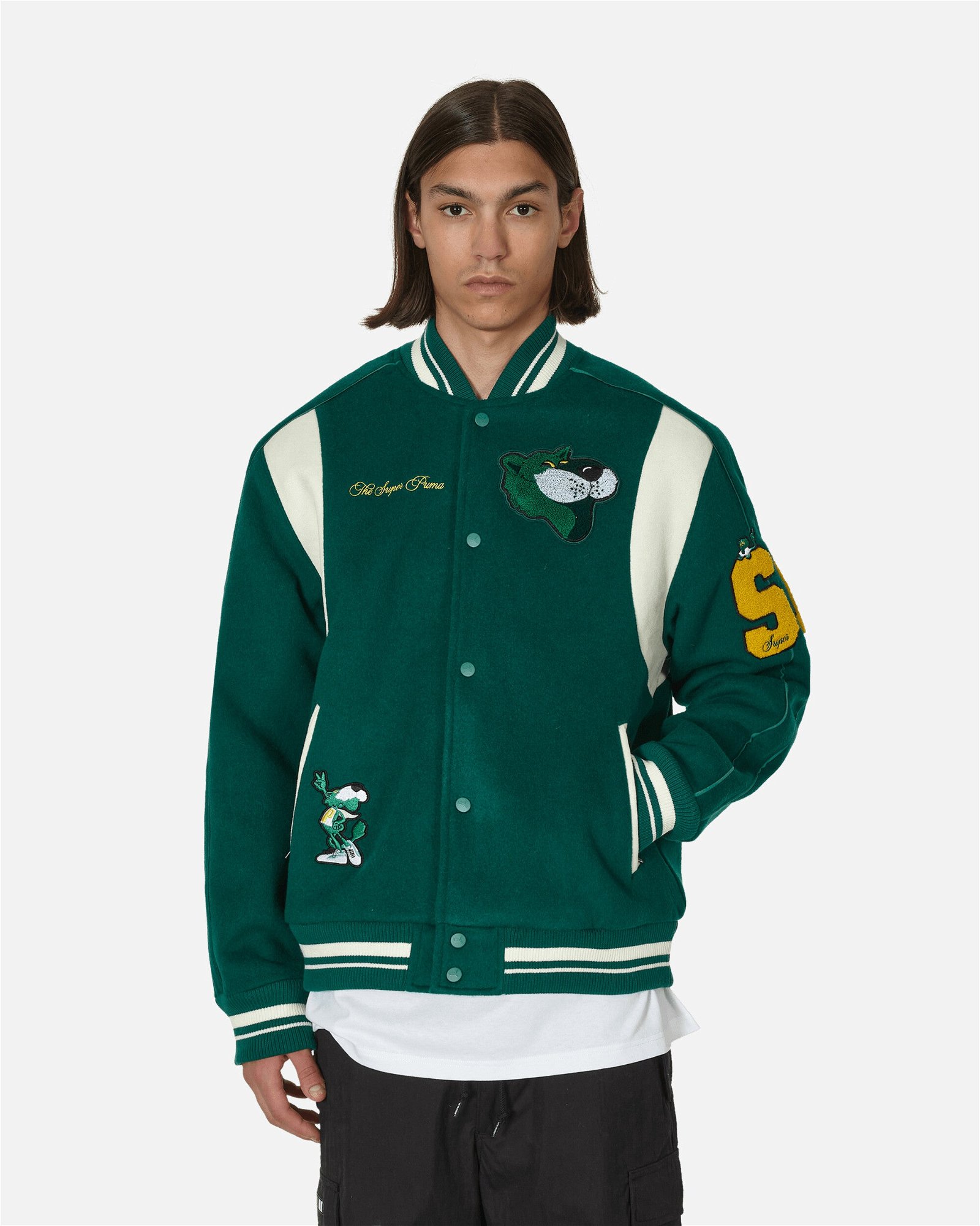 NWT PUMA Mens Signature Colorblock Hooded Varsity Jacket L Black MSRP$300 |  eBay