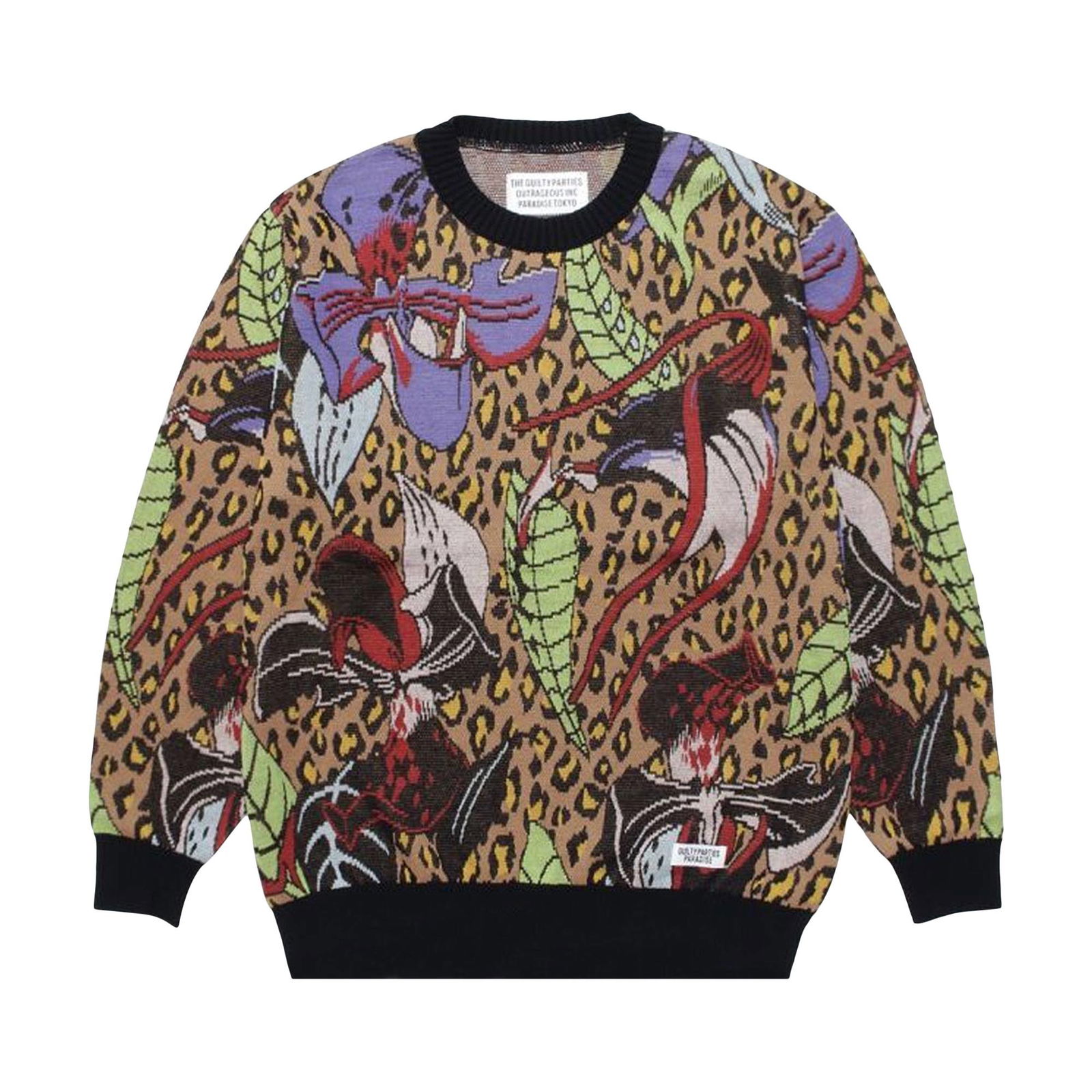 Sweater WACKO MARIA Jacquard Sweater 21FW WMK KN17 BEIG | FLEXDOG