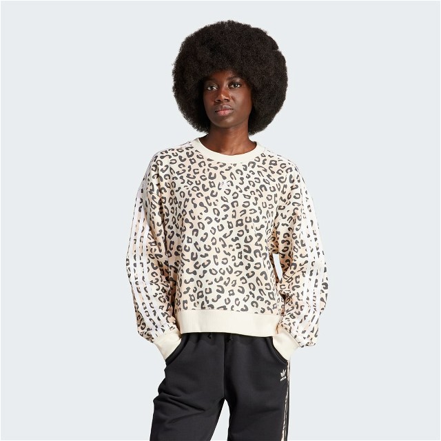 Leopard Luxe Trefoil Crew Sweatshirt