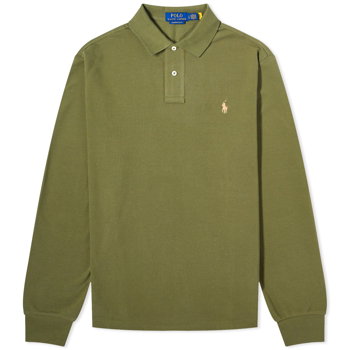 Polo by Ralph Lauren Long Sleeve Custom Fit Polo Shirt "Dark Sage" 710680790115
