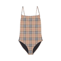 Check Print One-Piece Swimsuit