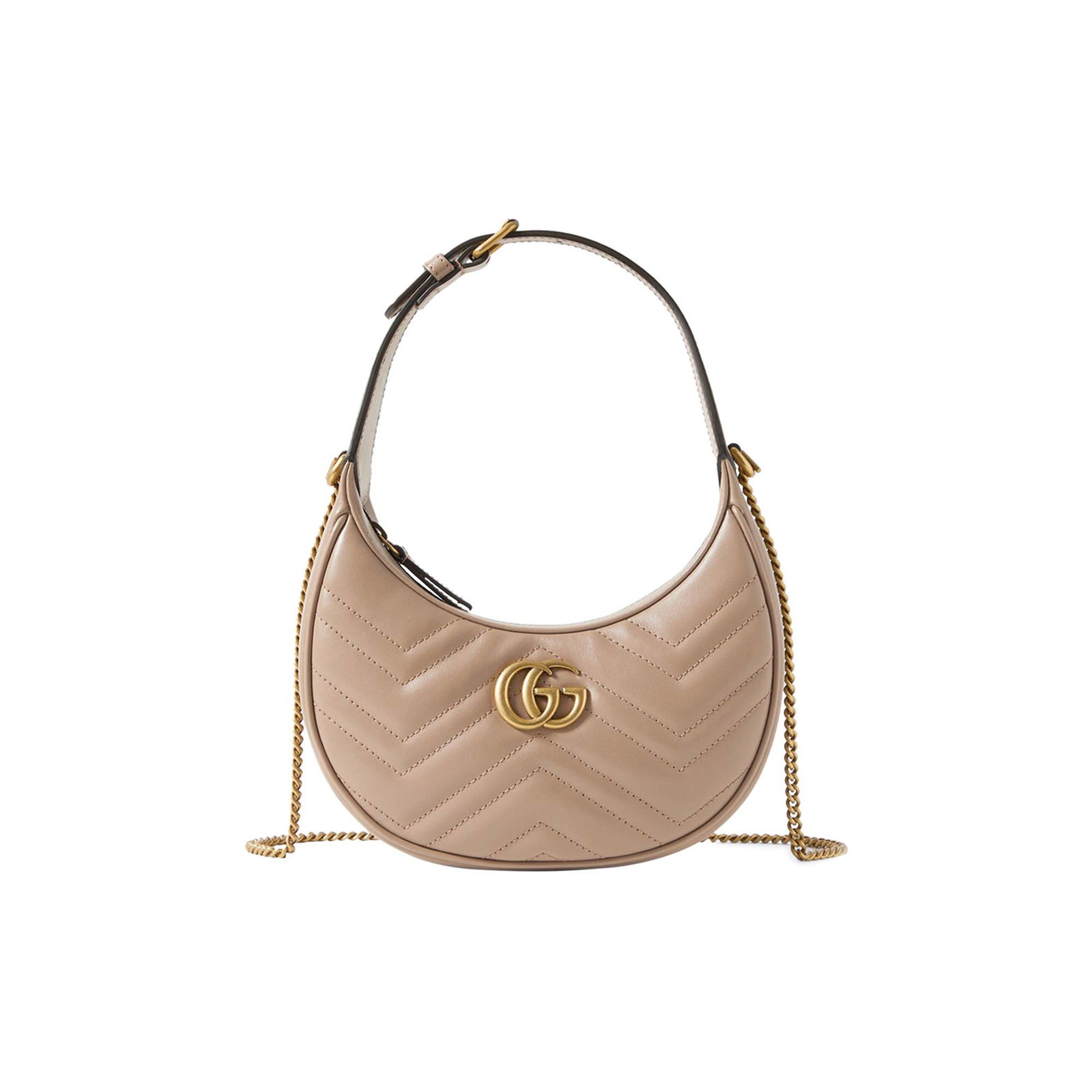 Gucci 699514 DTDHT GG MARMONT HALF-MOON-SHAPED MINI Bag Pink