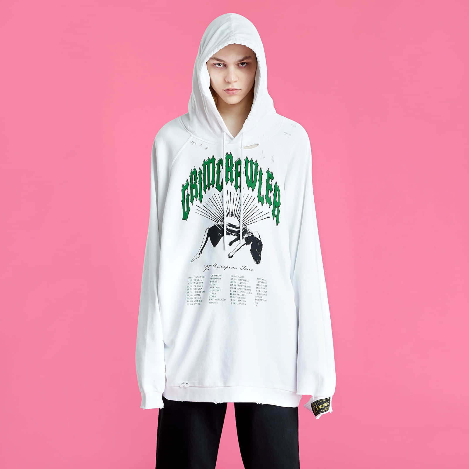 Sweatshirt RAF SIMONS Destroyed Oversized Hoodie 221-M176-19003