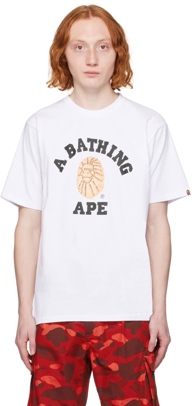 T-shirt BAPE White Jewels College T-Shirt 001TEJ801032M | FLEXDOG