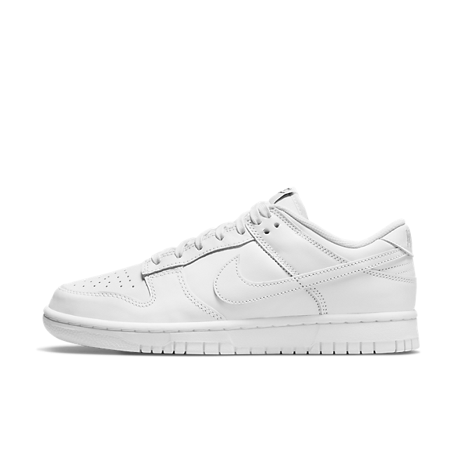 all white low dunks