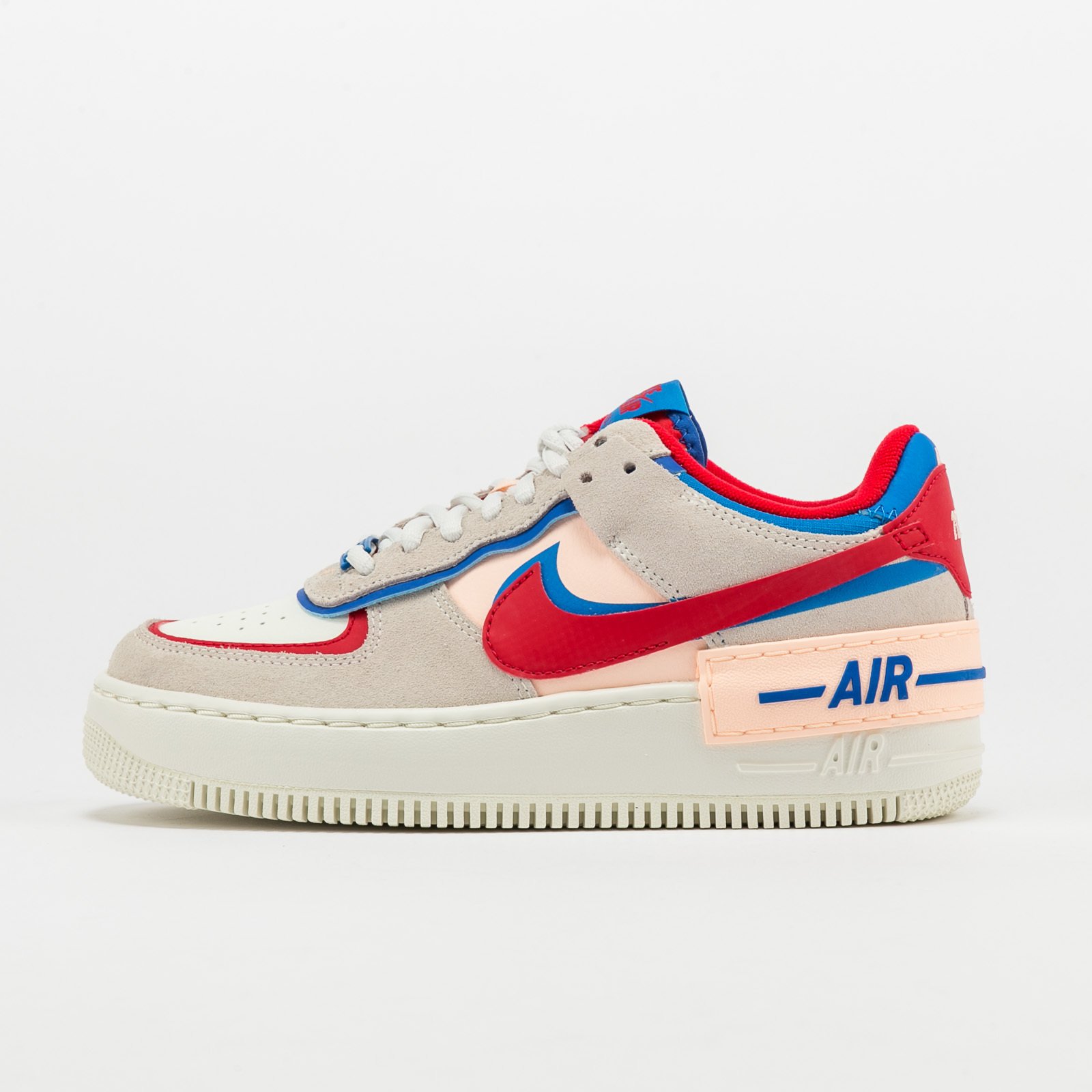 Nike Air Force 1 Shadow sneakers in white and red