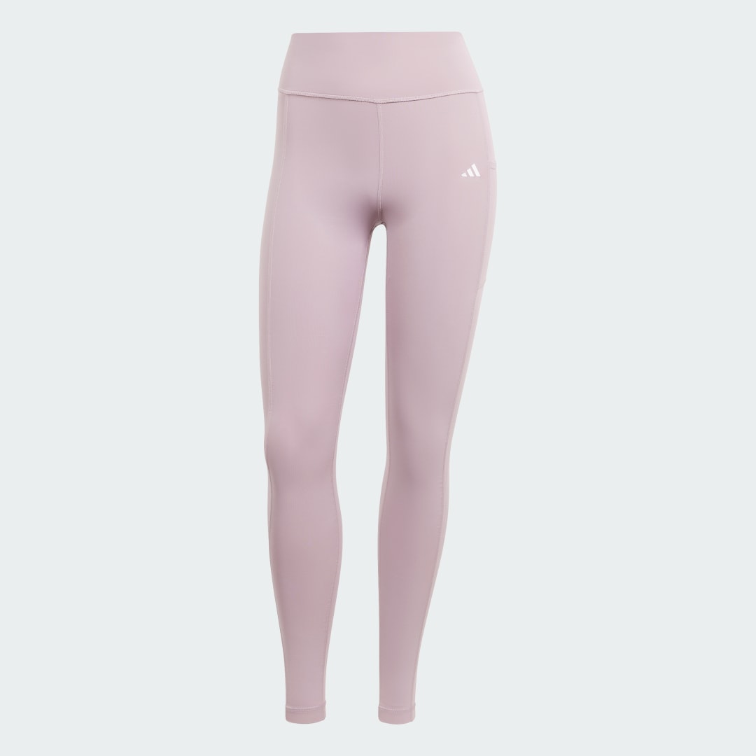 Cotton mix leggings with high waist, pink, Adidas Performance