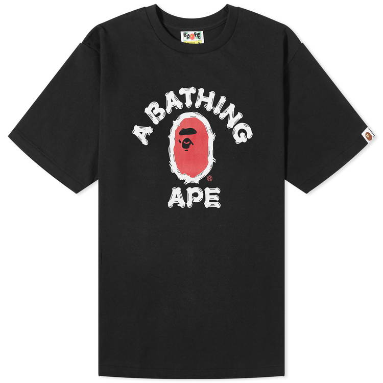 A Bathing Ape Men Color Camo College Tee black purple