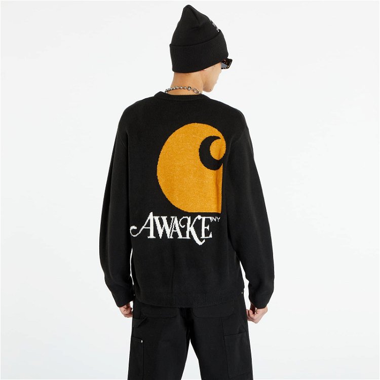 Sweater Awake NY x Carhartt WIP Cardigan AWK-CAR23-KN001-BLA | FLEXDOG